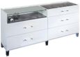 Cristal Grey Marble Italian 6 Drawer Wide Dresser