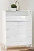 Cristal White Marble Italian 4 Drawer Chest