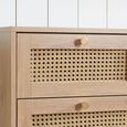 Croxley Chest - 2+3 Drawer - Oak and Rattan