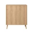 Croxley Chest - 2+3 Drawer - Oak and Rattan