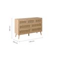 Croxley Wide Chest - 7 Drawer - Oak and Rattan