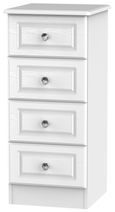 Crystal White 4 Drawer Narrow Chest