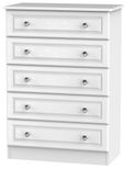 Crystal White 5 Drawer Chest