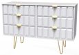 Cube White 6 Drawer Midi Chest with Gold Hairpin Legs
