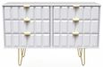Cube White 6 Drawer Midi Chest with Gold Hairpin Legs