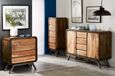 Dalhousie Industrial Acacia Wood 5 Drawer Narrow Chest