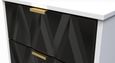 Diamond Black and White 5 Drawer Narrow Chest with Gold Hairpin Legs