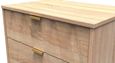 Diamond Oak Effect 3 Drawer Midi Chest with Gold Hairpin Legs
