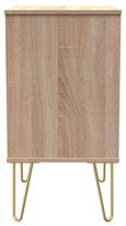 Diamond Oak Effect 3 Drawer Midi Chest with Gold Hairpin Legs