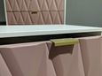 Diamond Pink and White 5 Drawer Narrow Chest with Gold Hairpin Legs