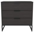 Diego Black 3 Drawer Small Chest