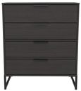 Diego Black 4 Drawer Chest