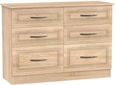 Dorset Oak Effect 6 Drawer Midi Chest
