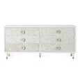 Dover Chest - White Carved Mango Wood - 6 Drawer - Wide