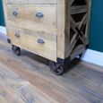 Chest - Mango Wood - 5 Drawer - on Wheels