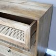 Chest - Mango Wood and Rattan - 3 Drawer - Small