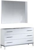 Elegance White Italian 3 Drawer Dresser with Mirror