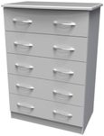 Eve Grey 5 Drawer Chest