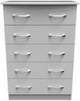 Eve Grey 5 Drawer Chest