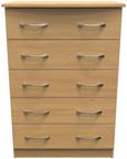 Eve Oak Effect 5 Drawer Chest