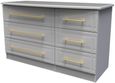 Faye Grey 6 Drawer Midi Chest