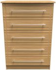 Faye Oak Effect 5 Drawer Chest