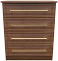 Faye Walnut Effect 4 Drawer Chest