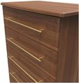 Faye Walnut Effect 5 Drawer Chest