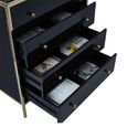 Fenwick Chest - 4 Drawer - Black Glass - Gold Trim
