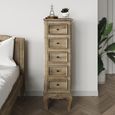 Fleur French Style Grey Narrow Tall Chest - 5 Drawers