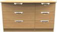 Flora Oak Effect 6 Drawer Midi Dresser