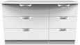 Flora White 6 Drawer Midi Dresser