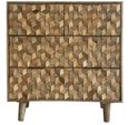 Geometric Carved Mango Wood 2+2 Drawer Chest