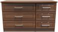 Gina Walnut Effect 6 Drawer Midi Dresser