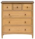 Grace Natural Oak 3 Over 3 Drawer Chest