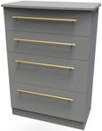 Haworth Grey 4 Drawer Deep Chest
