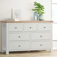 Hayley Chest - 3+4 Drawer - Wide - Oak and White