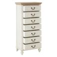 Hendra Tall Chest - 7 Drawer - White Wood