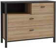 High Rock Oak Effect 3 Drawer Small Chest