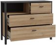High Rock Oak Effect 3 Drawer Small Chest