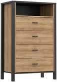 High Rock Oak Effect 4 Drawer Chest