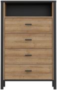 High Rock Oak Effect 4 Drawer Chest