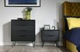 Hong Kong Black 4 Drawer Chest with Hairpin Legs