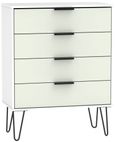 Hong Kong Cashmere and White 4 Drawer Chest with Hairpin Legs