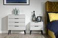 Hong Kong Cashmere and White 4 Drawer Chest with Wooden Legs