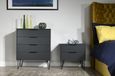 Hong Kong Graphite 4 Drawer Chest with Hairpin Legs