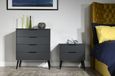 Hong Kong Graphite 4 Drawer Chest with Wooden Legs
