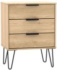 Hong Kong Oak Effect 3 Drawer Small Chest with Hairpin Legs