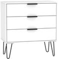 Hong Kong White 3 Drawer Small Chest with Hairpin Legs