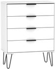 Hong Kong White 4 Drawer Chest with Hairpin Legs
